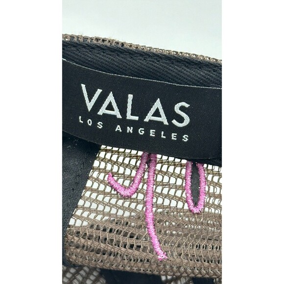 Valas Los Angeles PEACE & LOVE Unisex Trucker Hat Brown Red Pink Patch Snapback - Picture 6 of 7